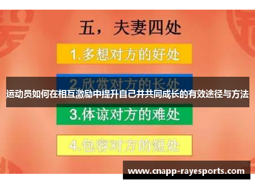 运动员如何在相互激励中提升自己并共同成长的有效途径与方法