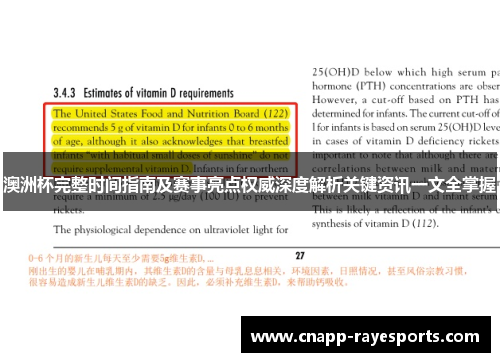 澳洲杯完整时间指南及赛事亮点权威深度解析关键资讯一文全掌握