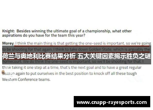 荷兰与奥地利比赛结果分析 五大关键因素揭示胜负之谜